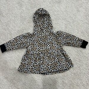 Cheetah print zip-up, size 6-9 months